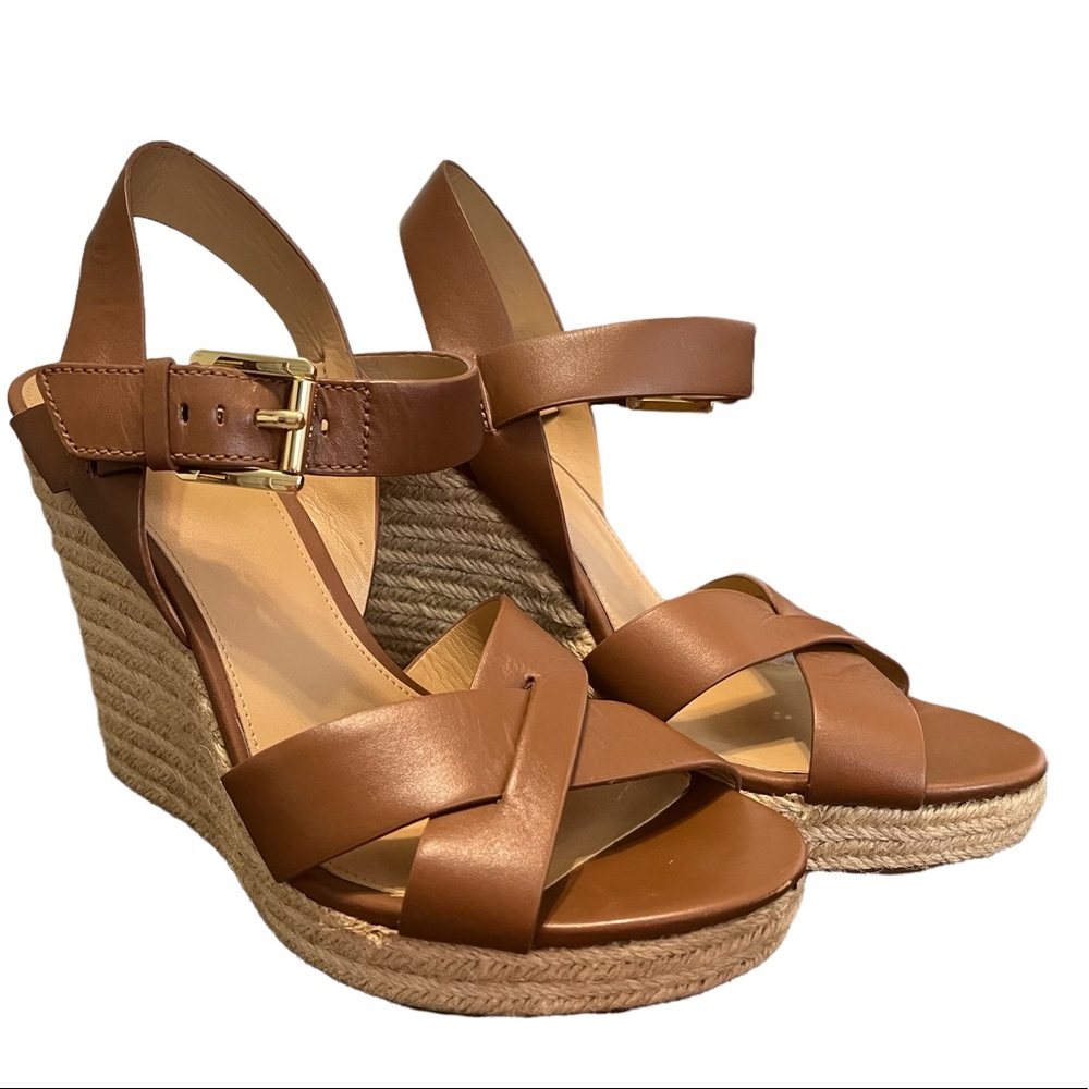 Michael Kors leather wedge sandals